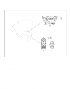 Блок кнопок справа управления задним правым сиденьем 221 mercedes