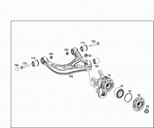 Рычаг нижний левый задний Mercedes 166 ML GL